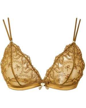 Twinset Sujetador De Tul Bordado - Neutro