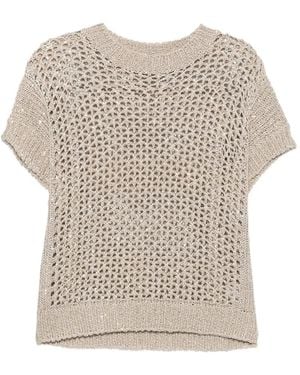 Panicale Jersey Con Detalle De Lentejuelas - Neutro