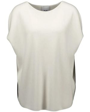 Allude Boatneck Wool Top - White
