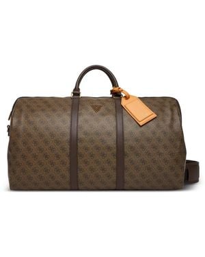Guess Monogram-Print Holdall - Brown