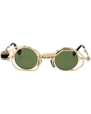 Kuboraum Maske Z50 Geometric-Frame Sunglasses - Green
