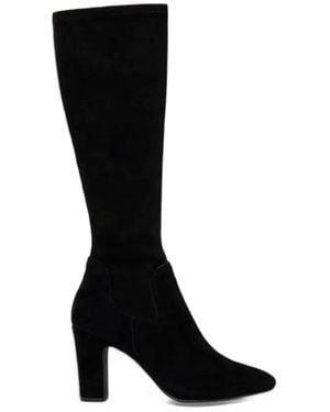 Dune Simple Pointed-Toe Knee-High Boots - Black
