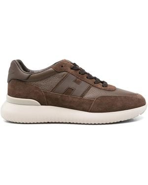 Hogan Interactive³ Logo-Patch Panelled Trainers - Brown