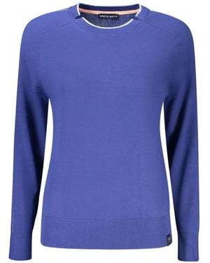 North Sails Contrast-Trim Long-Sleeve Jumper - Blue