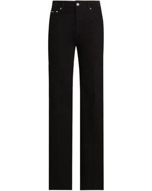 Dolce & Gabbana Logo Plaque Straight Jeans - Black