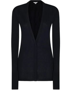 Malo Gerippter Cardigan Mit V-Ausschnitt - Schwarz