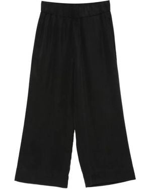Marc O' Polo Elasticated-Waistband Palazzo Trousers - Black