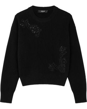 Versace Jersey Con Detalle Bordado - Negro