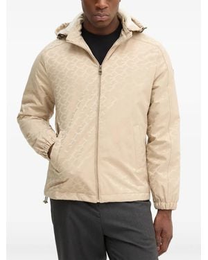 Guess Hooded Patterned Jacket - Natural