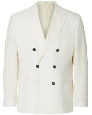 SELECTED Double-Breasted Blazer - White