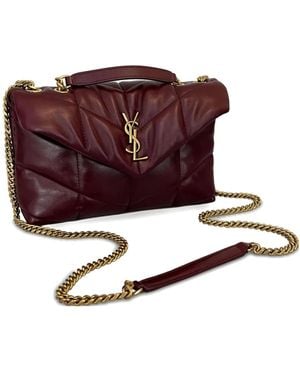 Saint Laurent Toy Puffer Gewatteerde Schoudertas Met Kettinghengsel - Paars