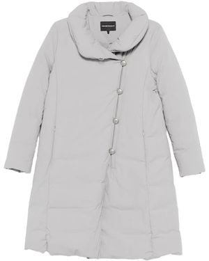 Emporio Armani Off-Centre Padded Coat - Grey