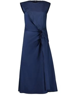 Mantu Gathered Sleeveless Dress - Blue