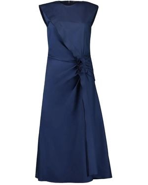Mantu Gathered Sleeveless Dress - Blue