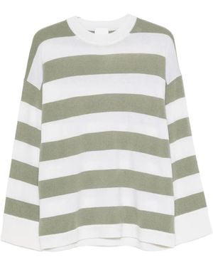 Allude Horizontal-Stripe Sweater - White