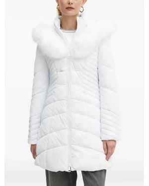 Guess Quilted Faux-Fur Coat - White