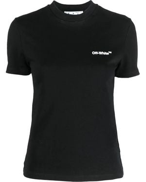 Off-White c/o Virgil Abloh Helvetica Logo-Print T-Shirt - Black