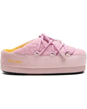 Moon Boot X Guest In Residence Knitted Lace-up Mules - Pink