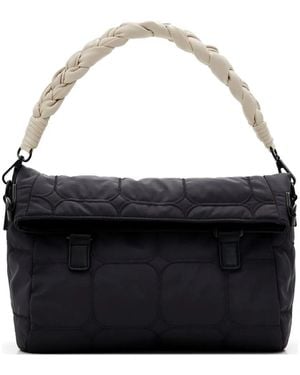 Desigual Bolso Shopper Acolchado Con Asa Trenzada - Negro
