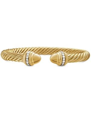 David Yurman 18Kt Classic Cablespira Diamond Bracelet (7Mm) - Metallic