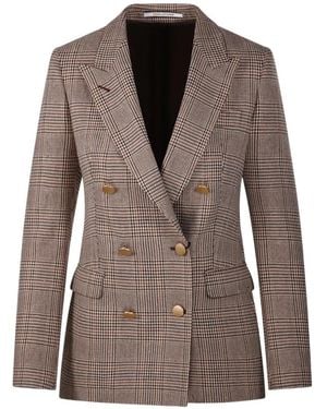Tagliatore Parigi Double-Breasted Checked Blazer - Brown