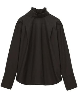 Carven Orchid Cotton Long-Sleeve Shirt - Black