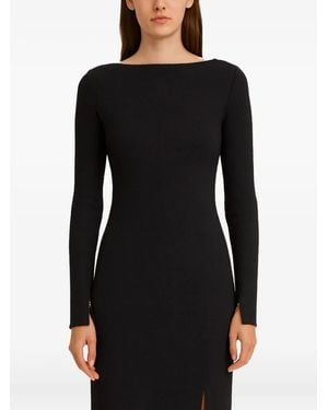 Patrizia Pepe Cowl-Neck Long-Sleeves Midi Dress - Black