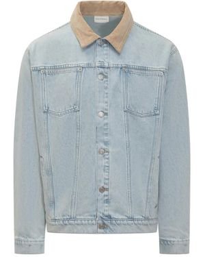Drole de Monsieur Giacca Denim La Vest Jean Délavée - Blu