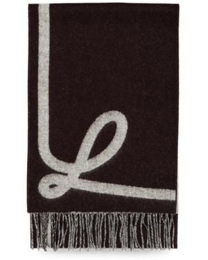 Loewe Sciarpa Con Frange - Nero