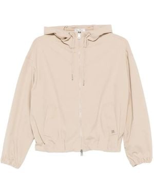 Panicale Zip-Up Drawstring Hoodie - Natural