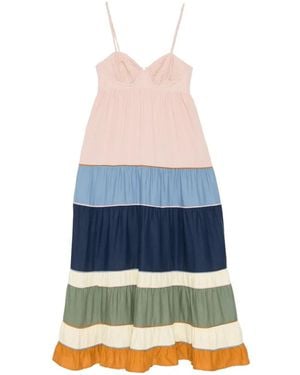 FARM Rio Braided Straps Panelled Maxi Dress - Blue