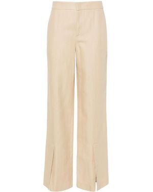 Twinset Slit-Hem Straight-Leg Trousers - Natural