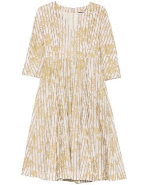 Antonio Marras Striped Floral Dress - Natural