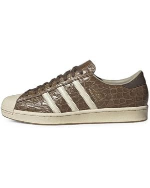adidas Superstar Crocodile-Effect Sneakers - Brown