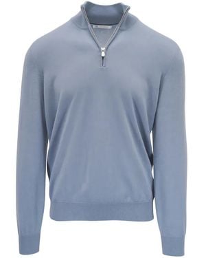Brunello Cucinelli Zip Cashmere Jumper - Blue