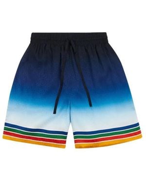CASABLANCA Studio De Musique Silk Shorts - Blue