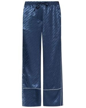 Off-White c/o Virgil Abloh Logo-Pattern Piped Trousers - Blue