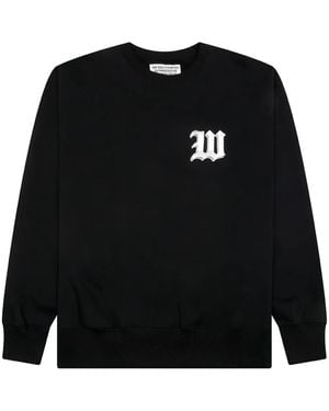 Wacko Maria Middle Weight Crew-Neck Embroidered Sweatshirt - Black