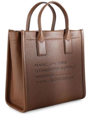 Marc Jacobs Logo-Embossed Grained Leather Tote Bag - Brown