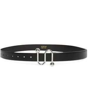 Max Mara Metal Trim Leather Belt - White