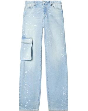 Off-White c/o Virgil Abloh Toybox Painted Pocket Wide-leg Jeans - Blue