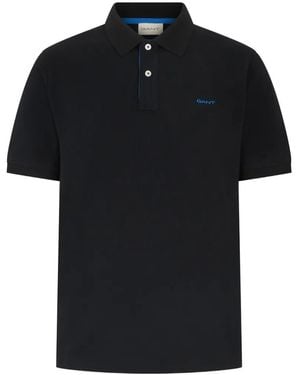 GANT Logo-Embroidered Polo Shirt - Black