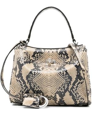 Balenciaga Sac Cabas Rodeo À Effet Peau De Serpent - White