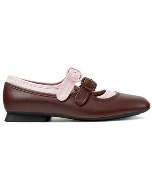 Camper Casi Myra Double-Strap Ballet Flats - Brown