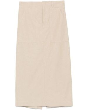 Fendi Jupe En Coton À Coupe Droite - Neutre