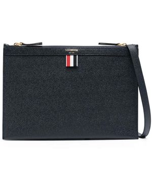 Thom Browne Umhängetasche Mit Logo-Print - Blau