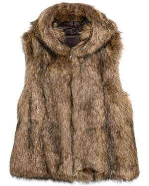 Juun.J Faux-fur Gilet - ブラウン