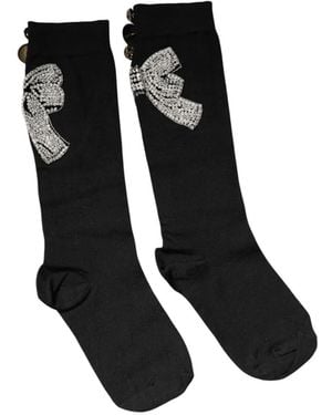 Dolce & Gabbana Sokken Met Strikdetail - Zwart