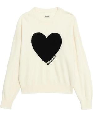 Zadig & Voltaire Gaby Intarsien-Pullover Mit Herz - Schwarz