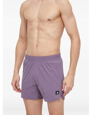 adidas Logo-Patch Swim Shorts - Purple